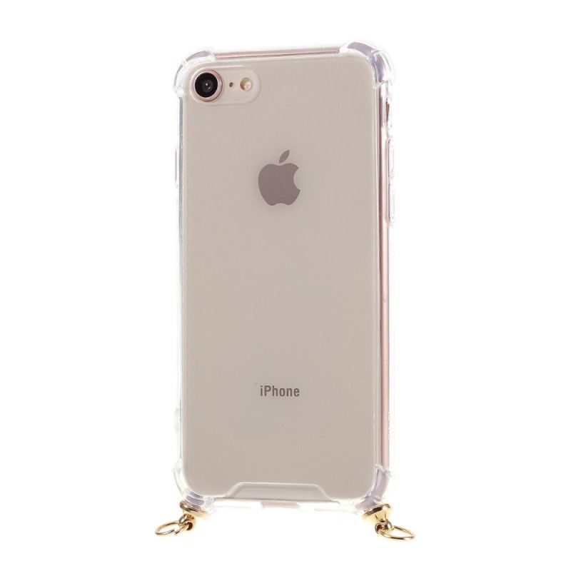 Cover Hoesje Hoesje met Ketting Rood Zwart Hybride Met Gekleurd Koord