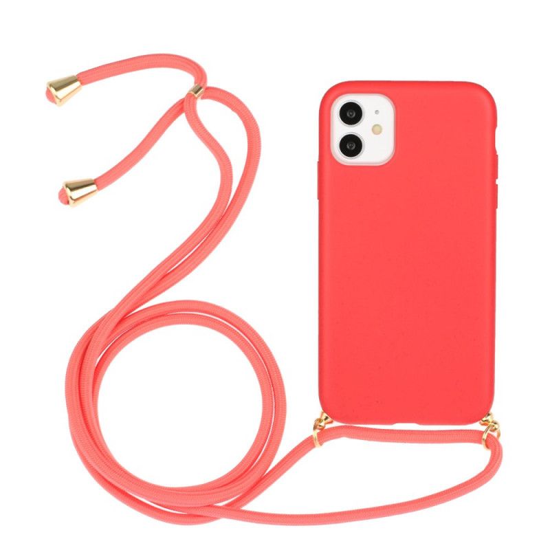 Iphone 11 Siliconen Hoesje Met Gekleurd Koord