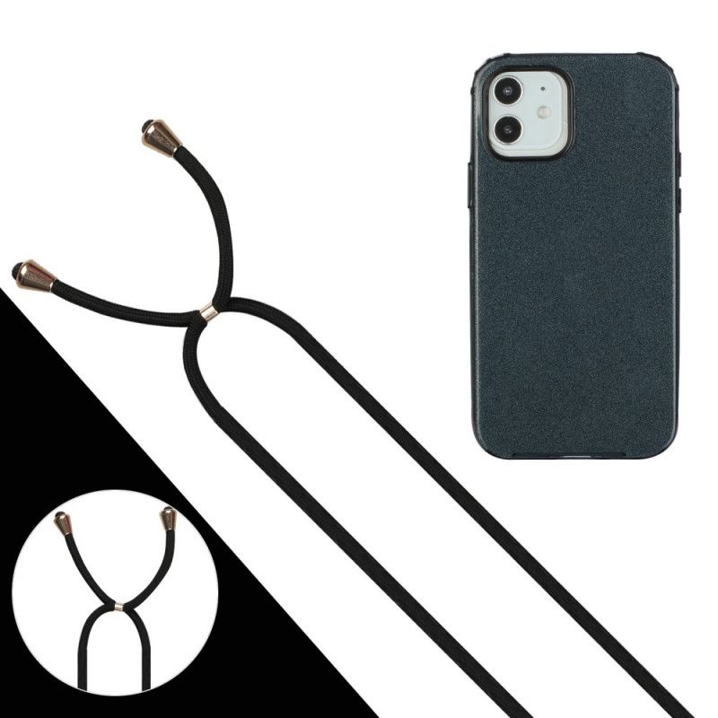 Iphone 12/12 Pro-Hoesje Met Pailletten Met Trekkoord