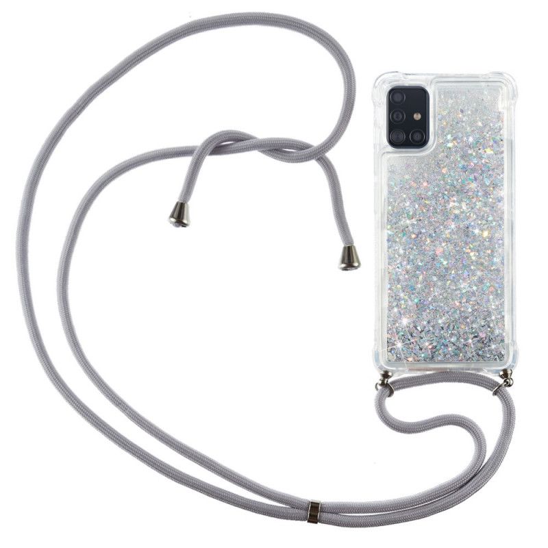 Samsung Galaxy A51 Glitterhoesje Met Koord