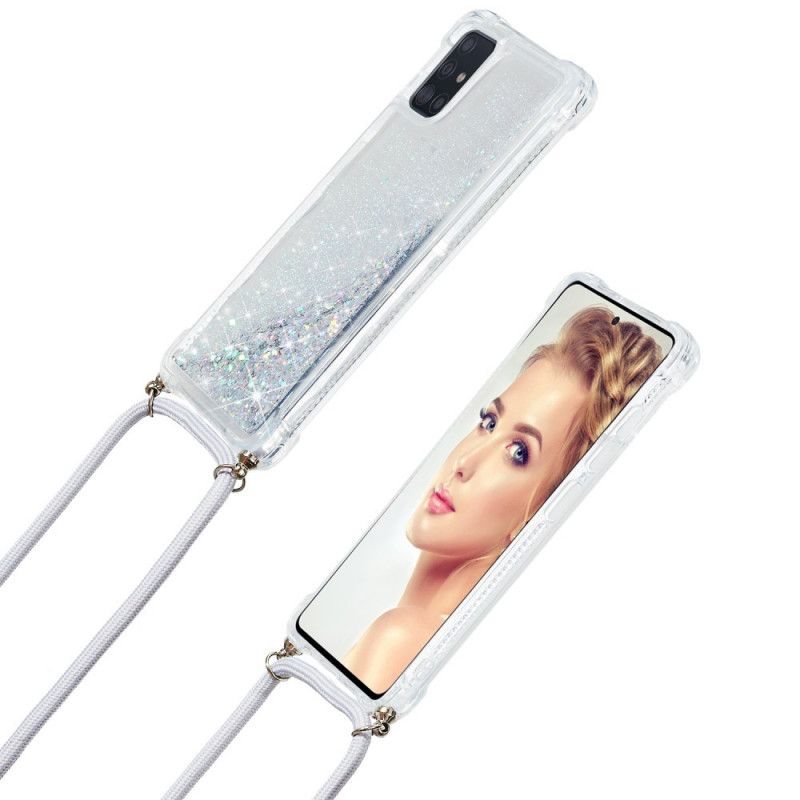 Samsung Galaxy A51 Glitterhoesje Met Koord