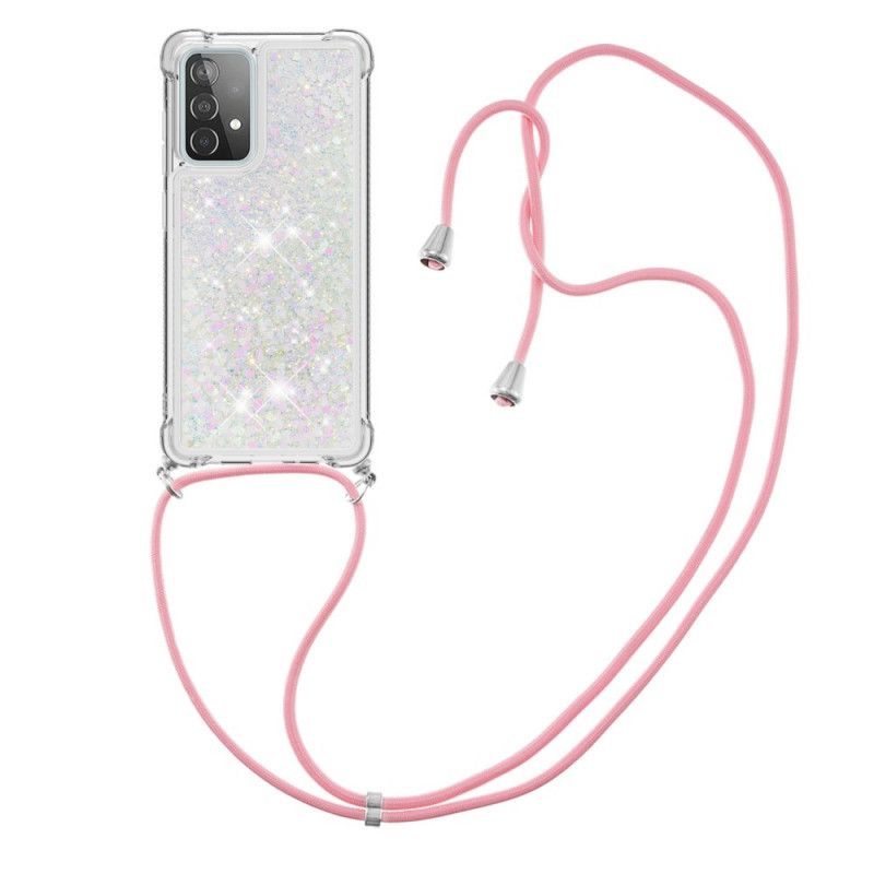 Samsung Galaxy A52 4G / A52 5G Glitterhoes Met Trekkoord