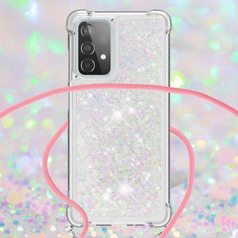 Samsung Galaxy A52 4G / A52 5G Glitterhoes Met Trekkoord