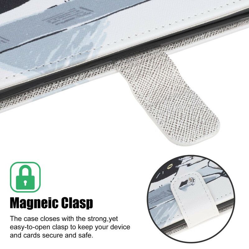 Flip Case Leren iPhone 13 Mini Levering String Katten