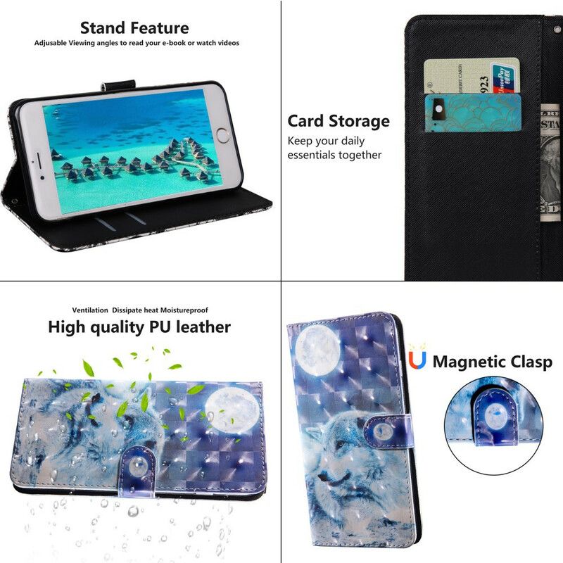 Flip Case Leren iPhone 13 Mini Lichtvlek Gérald Le Loup