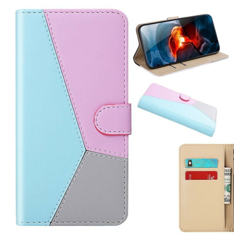 Folio-hoesje iPhone 13 Mini Driekleurig Leereffect