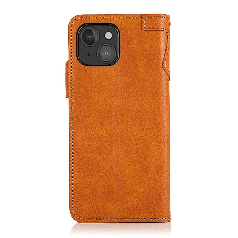 Folio-hoesje iPhone 13 Mini Magnetische Knop Khazneh