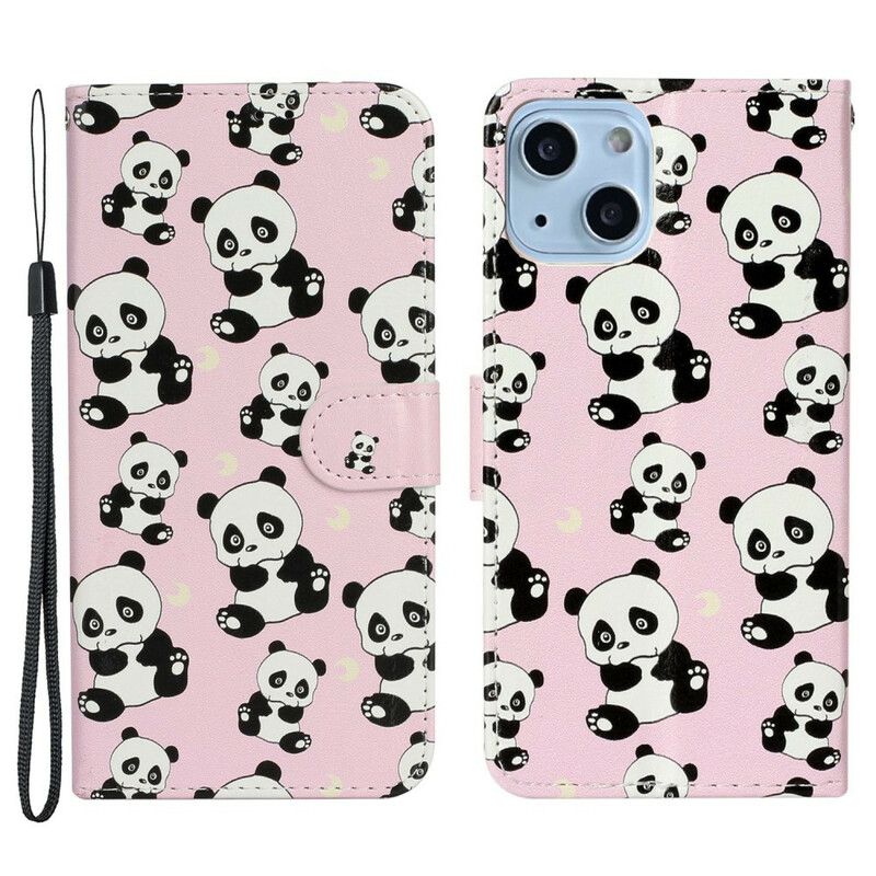 Folio-hoesje iPhone 13 Mini Meerdere Panda's