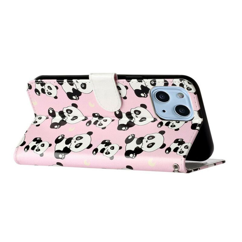 Folio-hoesje iPhone 13 Mini Meerdere Panda's