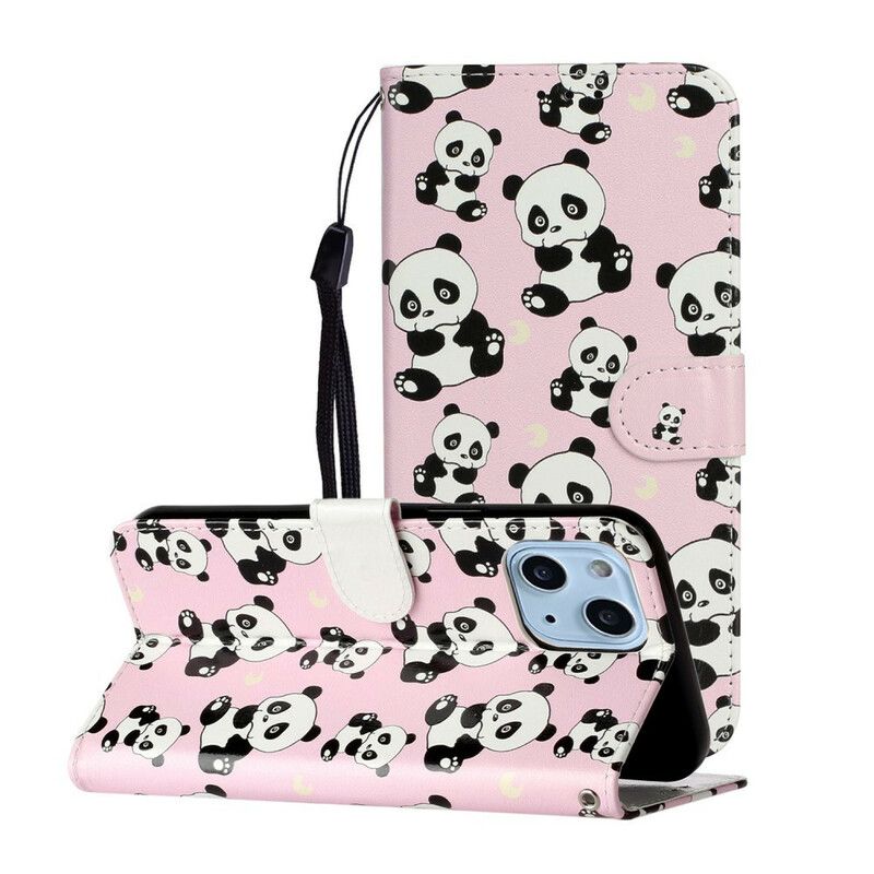 Folio-hoesje iPhone 13 Mini Meerdere Panda's