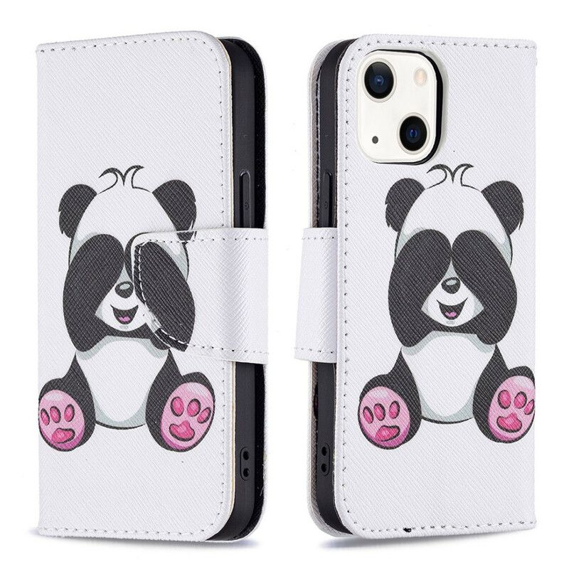Folio-hoesje iPhone 13 Mini Telefoonhoesje Panda Plezier
