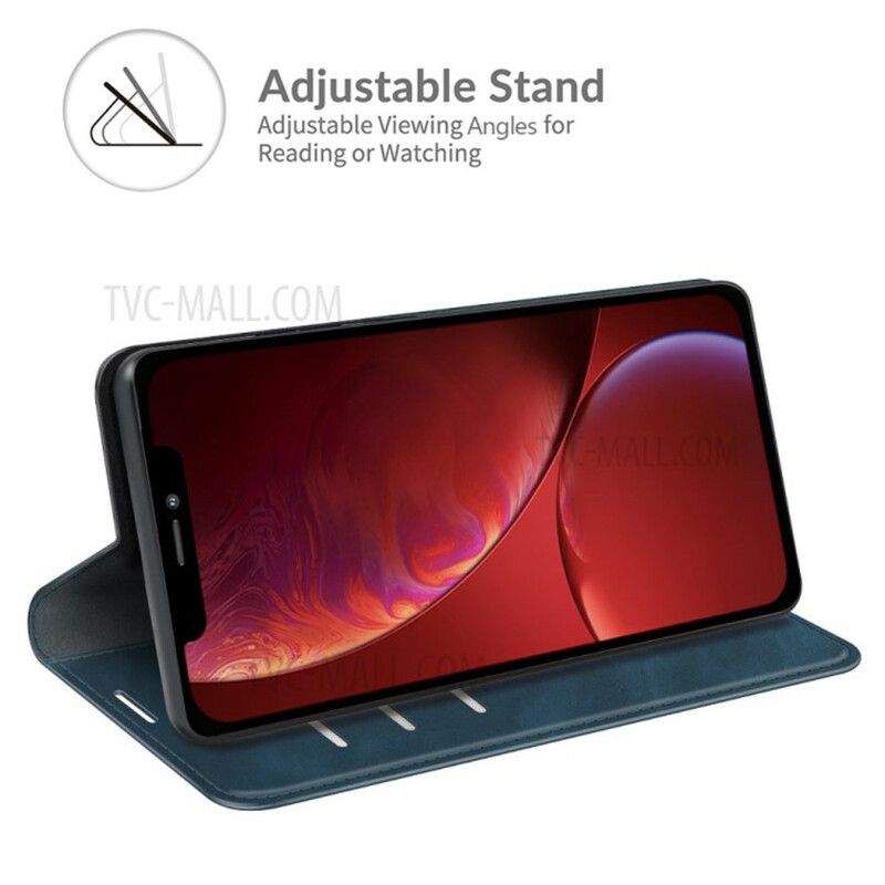 Folio-hoesje iPhone 13 Mini Zijdezacht Leereffect