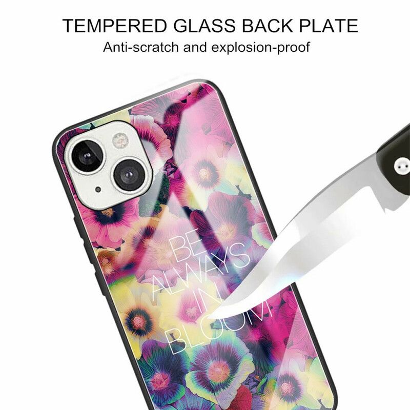 Hoesje iPhone 13 Mini Gehard Glas Wees Altijd In Bloei