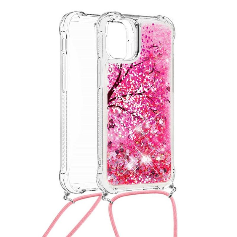 Hoesje iPhone 13 Mini Glitterboom Met Snoer
