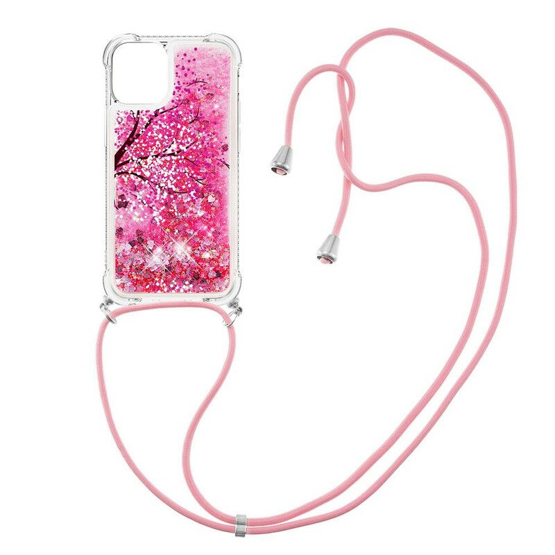 Hoesje iPhone 13 Mini Glitterboom Met Snoer