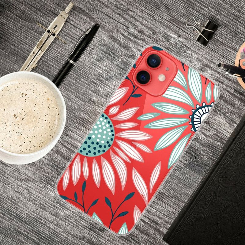 Hoesje iPhone 13 Mini Transparante Één Bloem Bescherming Hoesje
