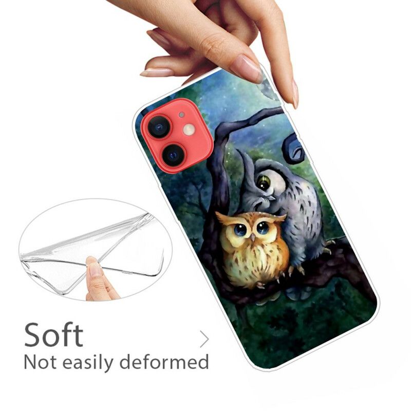Hoesje iPhone 13 Mini Uilen Schilderen