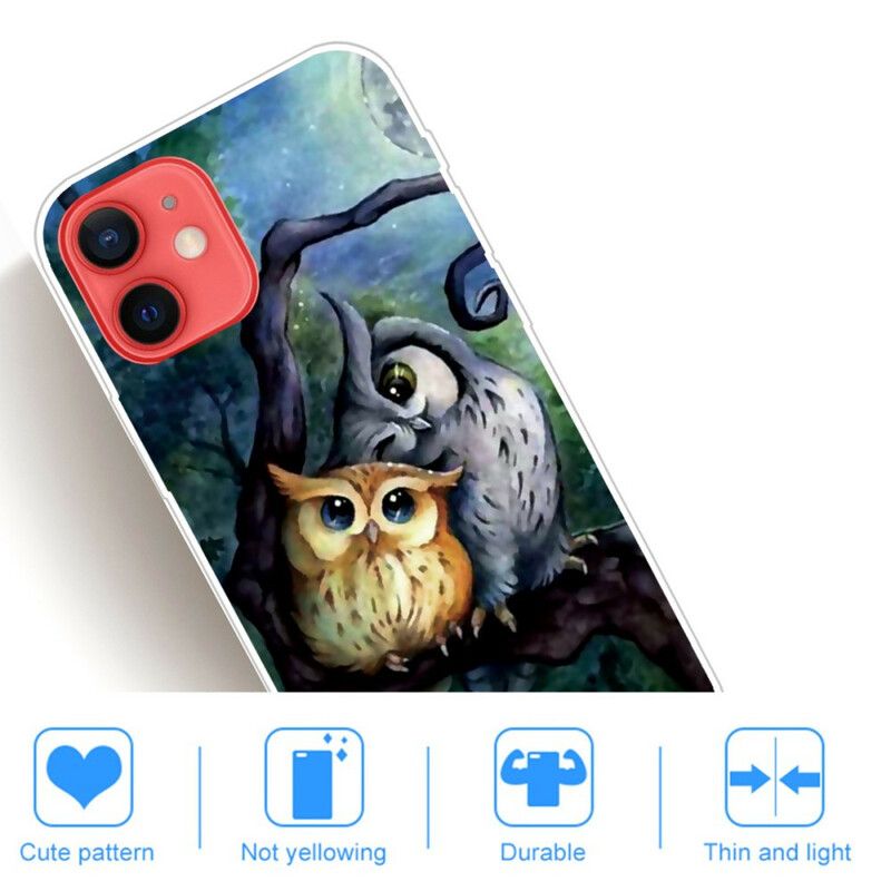 Hoesje iPhone 13 Mini Uilen Schilderen