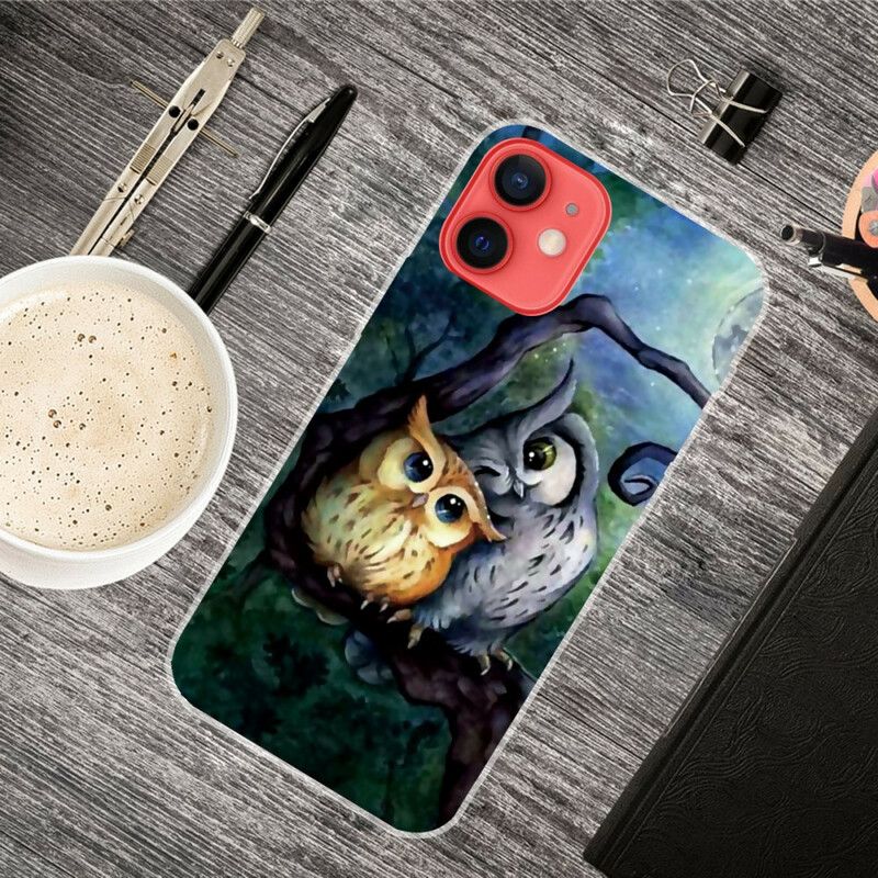 Hoesje iPhone 13 Mini Uilen Schilderen