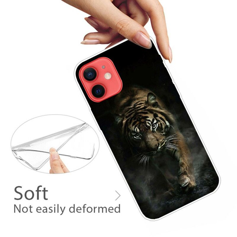 Hoesje Voor iPhone 13 Mini Flexibele Tijger