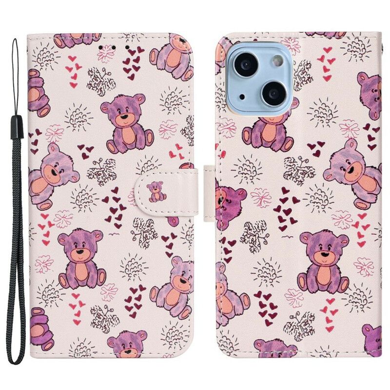 Leren Hoesje iPhone 13 Mini Alleen Beren