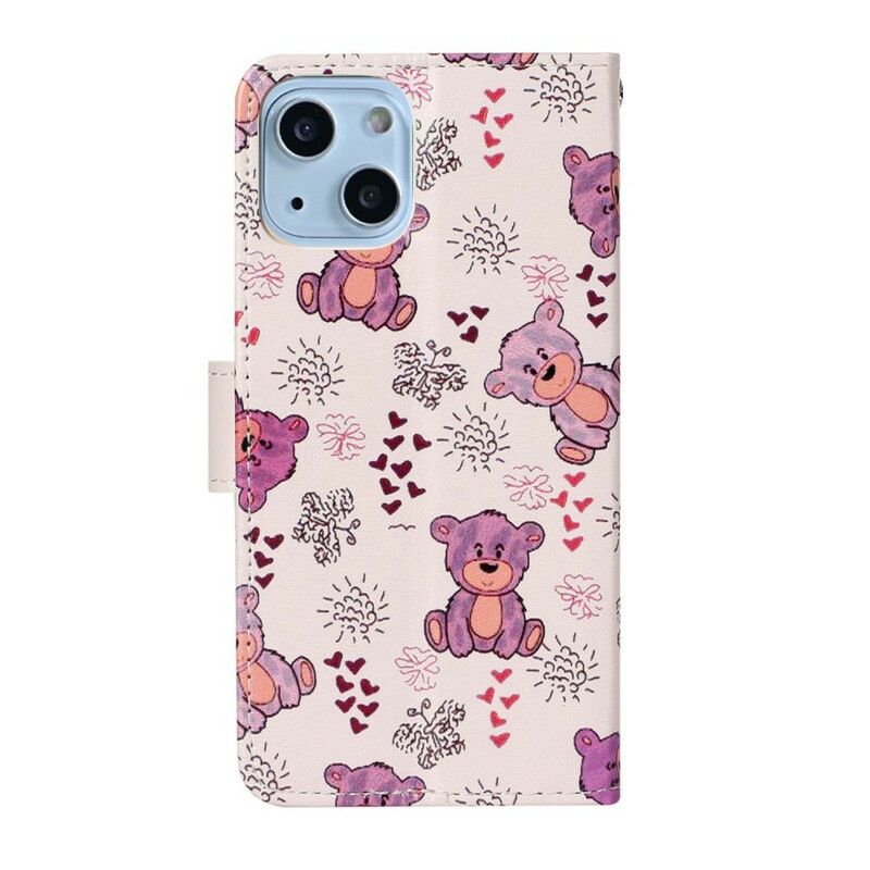 Leren Hoesje iPhone 13 Mini Alleen Beren