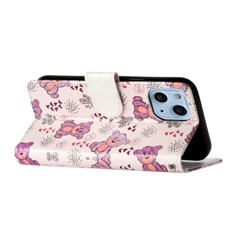 Leren Hoesje iPhone 13 Mini Alleen Beren