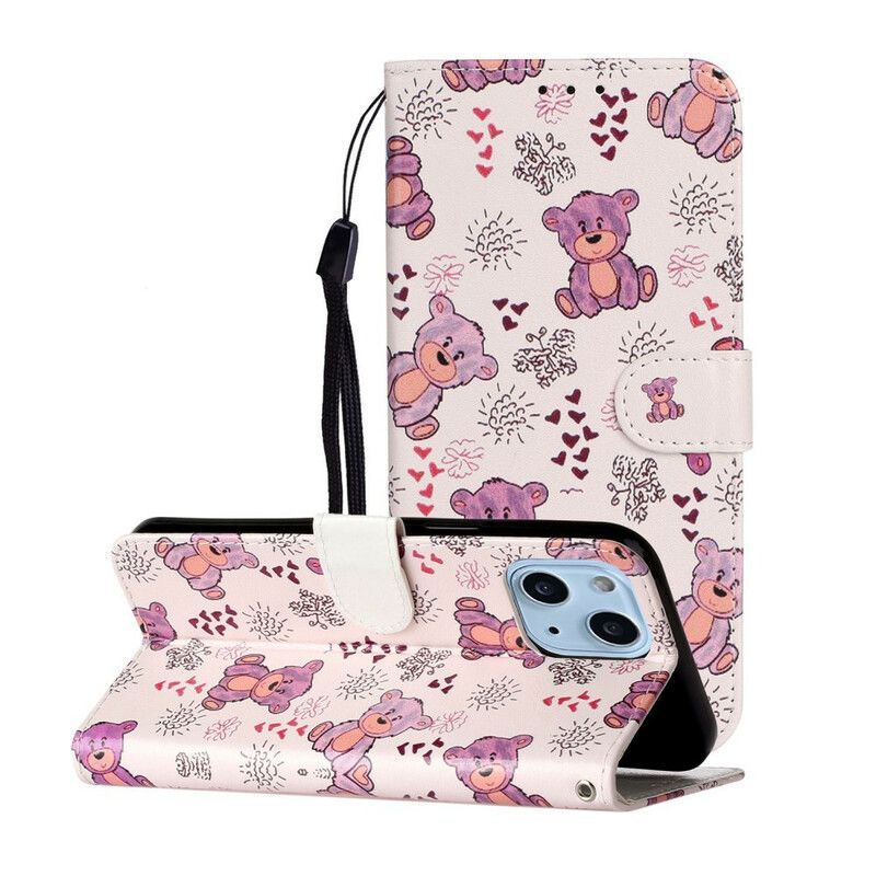 Leren Hoesje iPhone 13 Mini Alleen Beren