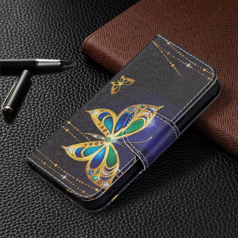 Leren Hoesje Voor iPhone 13 Mini Magische Vlinder