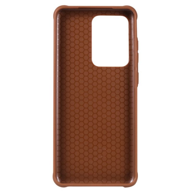 Bescherming Hoesje Samsung Galaxy S20 Ultra Koffie Zwart Externe Geïntegreerde Kaarthouder