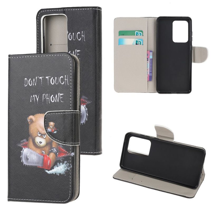 Cover Folio-hoesje Samsung Galaxy S20 Ultra Telefoonhoesje Gevaarlijke Beer