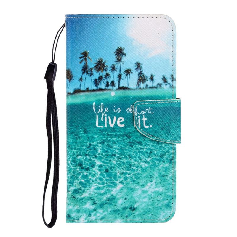 Flip Case Leren Samsung Galaxy S20 Ultra Leef Het Met String