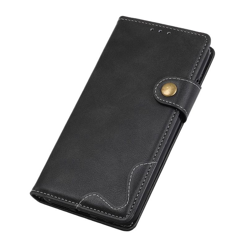 Flip Case Leren Samsung Galaxy S20 Ultra Rood Zwart Artistieke Knoop En Stiksel