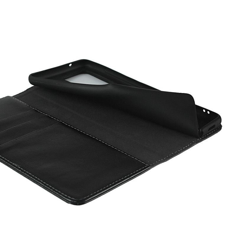 Folio-hoesje Samsung Galaxy S20 Ultra Grijs Zwart Echt Leer