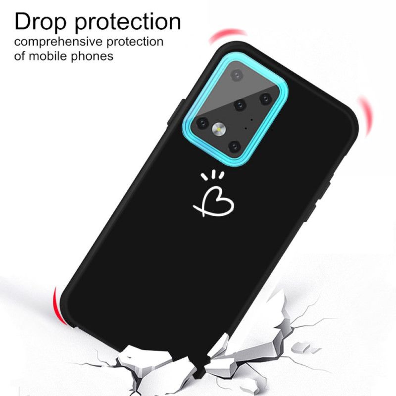 Hoesje Samsung Galaxy S20 Ultra Grijs Zwart Kloppend Hart Siliconen