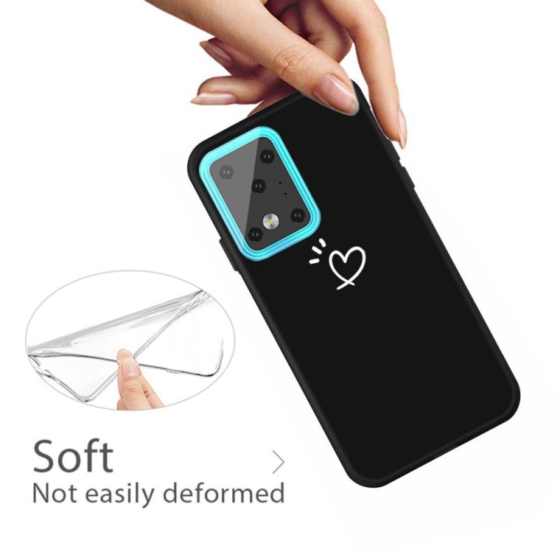 Hoesje Samsung Galaxy S20 Ultra Grijs Zwart Kloppend Hart Siliconen