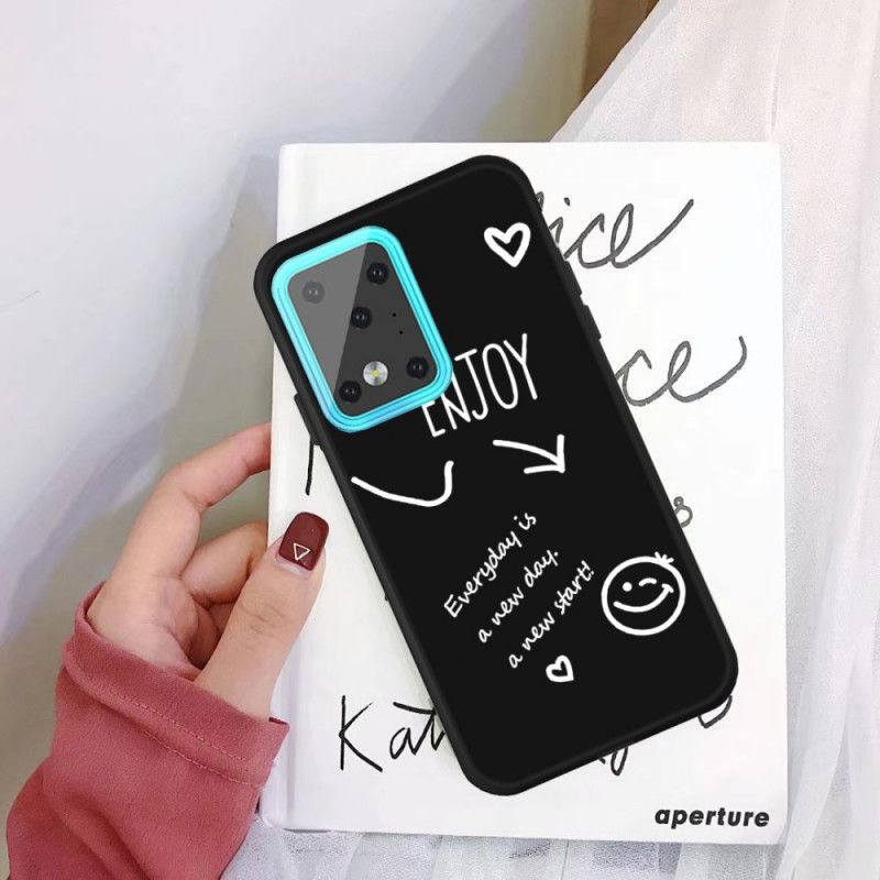 Hoesje Samsung Galaxy S20 Ultra Grijs Zwart Siliconen Genieten