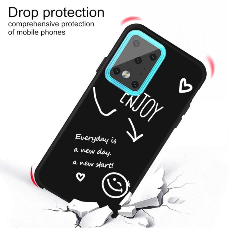 Hoesje Samsung Galaxy S20 Ultra Grijs Zwart Siliconen Genieten