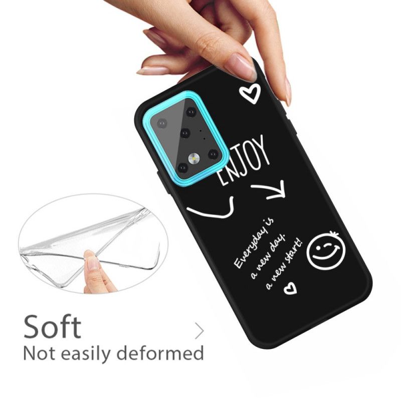 Hoesje Samsung Galaxy S20 Ultra Grijs Zwart Siliconen Genieten