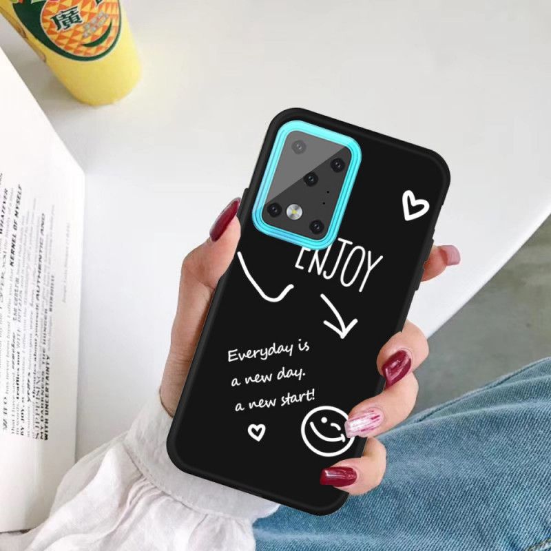 Hoesje Samsung Galaxy S20 Ultra Grijs Zwart Siliconen Genieten