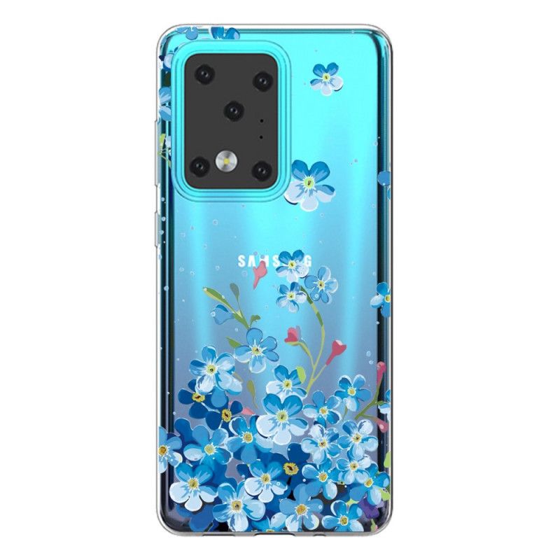 Hoesje voor Samsung Galaxy S20 Ultra Blauwe Bloemen