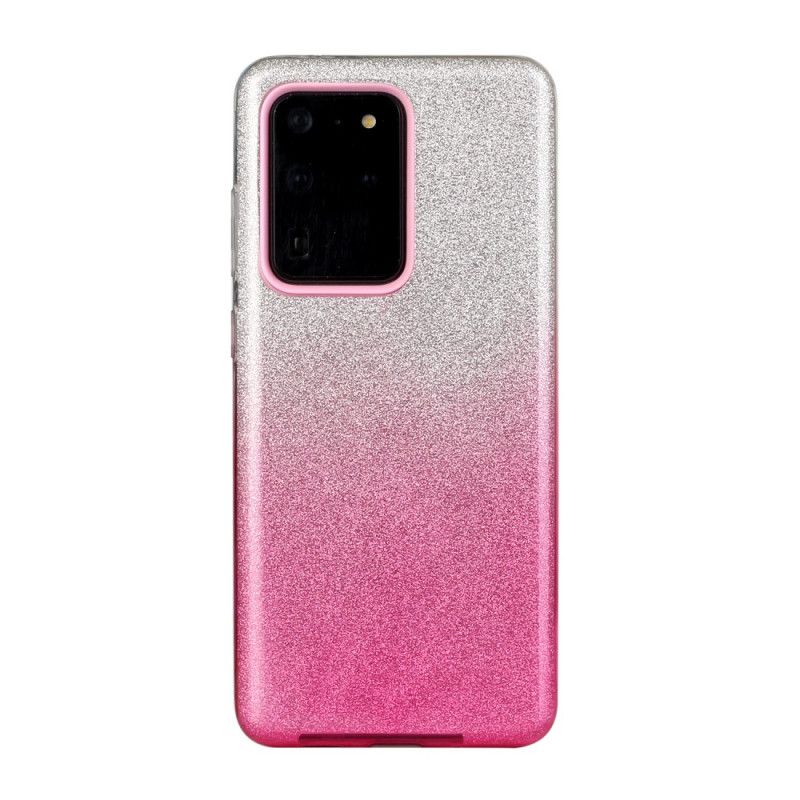 Hoesje voor Samsung Galaxy S20 Ultra Magenta Zwart Flitsende Kleurverloop