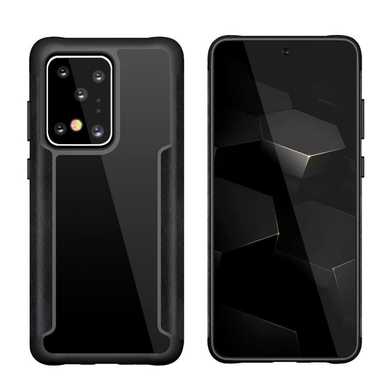 Hoesje voor Samsung Galaxy S20 Ultra Rood Facet Geslepen Kunstleer Hybride