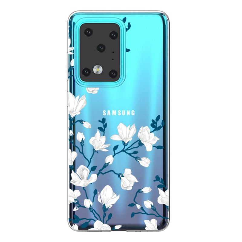 Hoesje voor Samsung Galaxy S20 Ultra Witte Bloemen