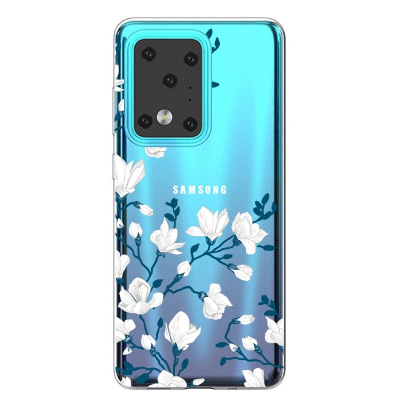 Hoesje voor Samsung Galaxy S20 Ultra Witte Bloemen