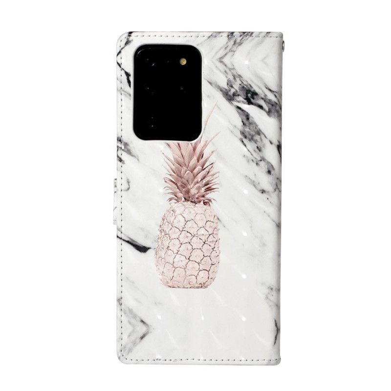 Leren Hoesje Samsung Galaxy S20 Ultra Ananas Lichte Plek