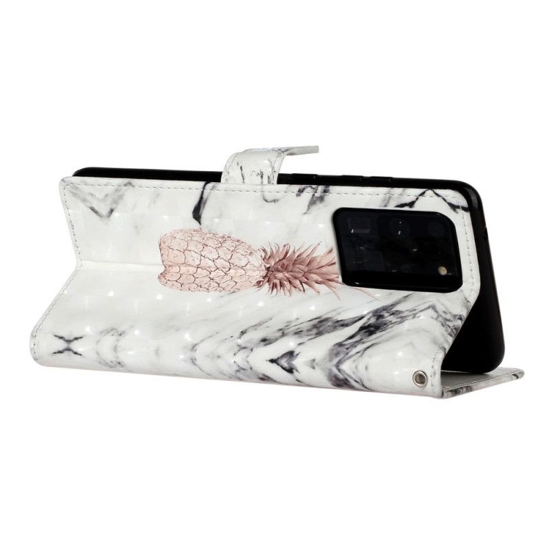 Leren Hoesje Samsung Galaxy S20 Ultra Ananas Lichte Plek