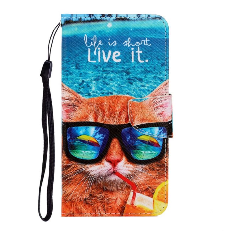 Leren Hoesje Samsung Galaxy S20 Ultra Kat Leef Het Met String