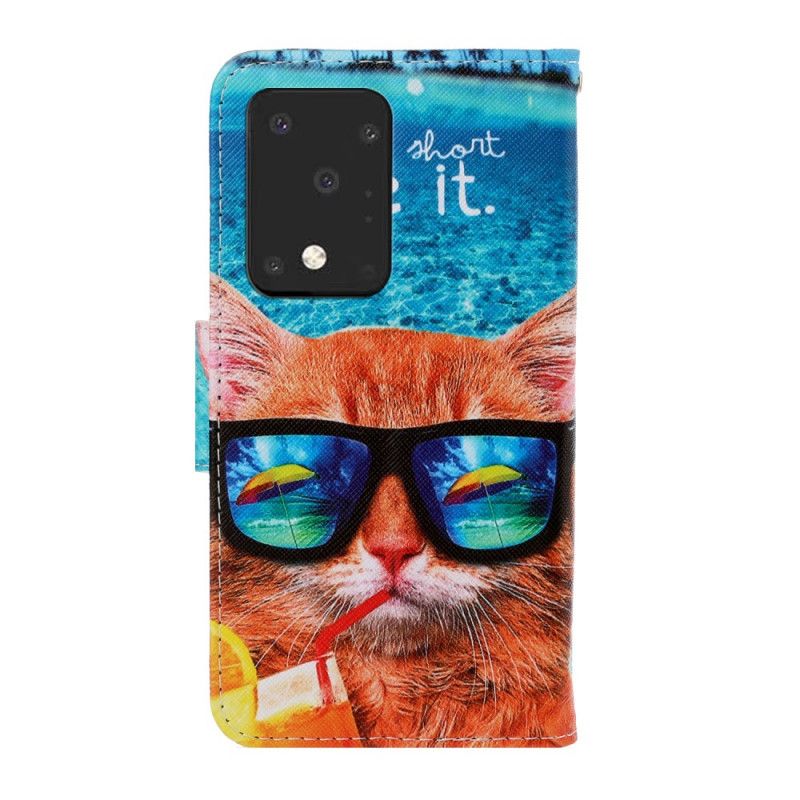 Leren Hoesje Samsung Galaxy S20 Ultra Kat Leef Het Met String