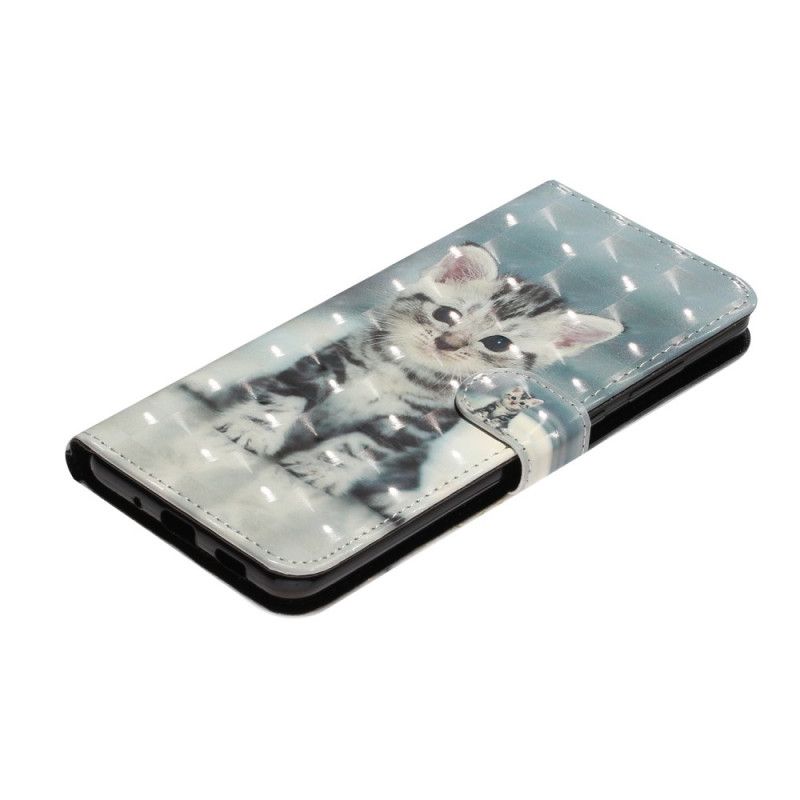 Leren Hoesje Samsung Galaxy S20 Ultra Kitten Light Spots Met Riempje